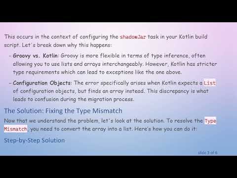 Resolving the Type Mismatch Issue in Kotlin Gradle Scripts