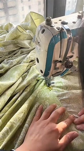 Precision Fabric Sewing Process Using Industrial Sewing Machine for Detailed Garment Production