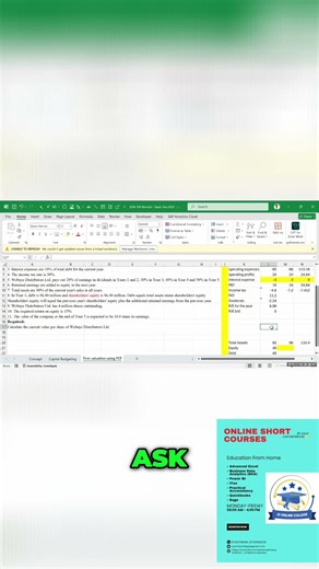 BDA-AFM-Project Evaluation using Free Cashflows Method #shorts