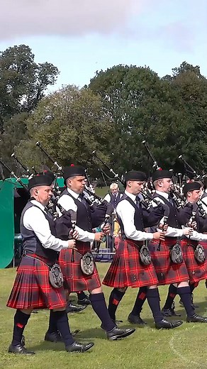 Coalburn I.O.R. Pipe Band, led by Pipe Major Steven McCall and wearing Red Fraser tartan, march in starting their Grade 2 bands final competition set at the 2025 European Pipe Band Championships. These were held in the City of Perth, Scotland, on Saturday 9th August 2025, and the band marched in playing the tunes Shamu's Walkabout and Annie Grant. Hosted by Perth and Kinross Council, in conjunction with the Royal Scottish Pipe Band Association (RSPBA), this incredible spectacle involved over 100