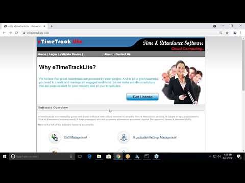 eTime TrackLite Desktop Software How to Login & Generate License Key-English Language