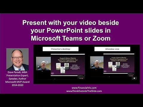Present with your video beside your PowerPoint slides in Microsoft Teams or Zoom