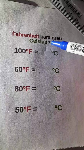 Fahrenheit para grau Celsius. #studygram #mathematics #teachersoftiktok #math #study