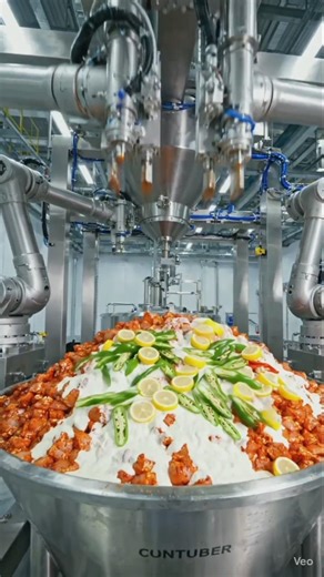🔥 Velvet Fire Butter Chicken | Factory Style Creamy Explosion#cheese #amazingmachinery