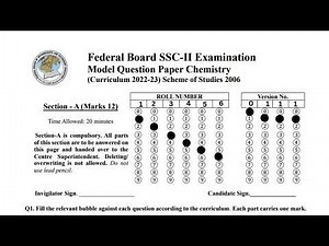 FBISE SSC-II Chemistry Model Paper 2025-26 | Section A MCQs Solved | Class 10 Board Preparation