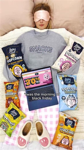 ’Twas Black Friday morning and all through our site, 20% off everything, what a delight! Shop now through Monday, link in bio! 🍿🩷✨ | LesserEvil Snacks