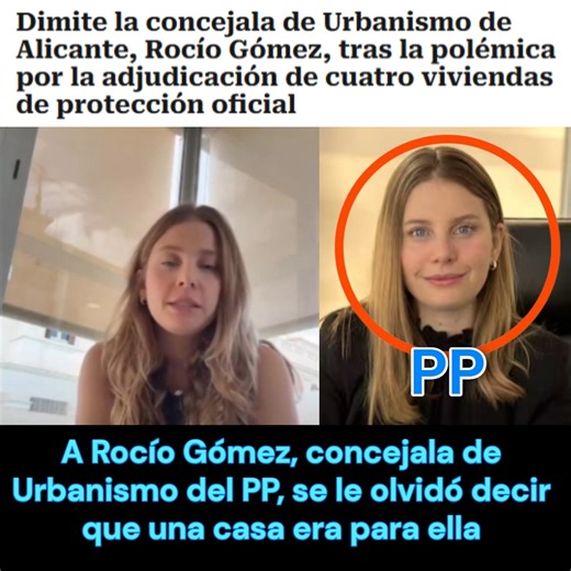 LaOtra Izquierda on Instagram: "La concejala Rocío Gómez; los dos hijos de la funcionaria y directora general de Organización Interna, Contratación Pública y Gestión de Fondos, María Pérez-Hickman; y Francisco Nieto, arquitecto municipal de Urbanismo, habrían adquirido cuatro viviendas protegidas. Esto gracias a que Mazón subió hasta los 66.000 euros el límite de renta para acceder a las VPO de Alicante que ganaron cargos del PP."