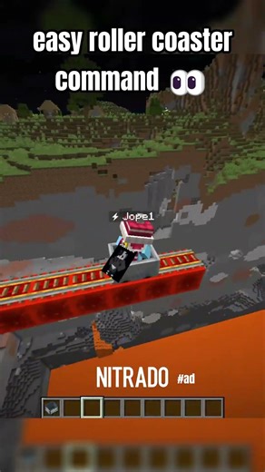easy roller coaster command #minecraftmemes #shorts #minecraftsurvivalseriesepisode1