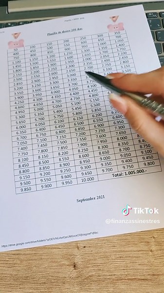Planilla de Ahorro: Cómo Ahorrar un Millón en 200 Días