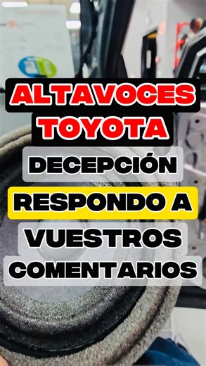 🆕 Os subimos un vídeo mostrando los altavoces de origen que está montando Toyota en sus coches nuevos. Hubo muchas reacciones 🗣️ a ese vídeo y os hemos grabado este nuevo vídeo intentando dejar clara nuestra postura por si alguien no la comprendió. 😵‍💫¿Hablamos de la mecánica de Toyota? No 🤯¿Hablamos de la caja de cambios de Toyota? No 😳¿Hablamos de Toyota como marca? No ✔️✔️✔️Hablamos de los altavoces de origen de Toyota como profesionales del sector que somos y que nos dedicamos al sonid