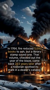 The fire struck during Harvard's winter vacation on the night of January 24, 1764. While the main collection of around 5,000 volumes was lost, 404 books survived the Harvard Hall blaze—most because they were fortuitously checked out. The returned volume was part of a multi-volume history published in 1706. In 1997, a rare book dealer contacted Harvard professor Mark Kishlansky about a curious old book. Kishlansky identified it by the 'Bibliothecae Harvardinae Liber' stamp on its flyleaf, the sam
