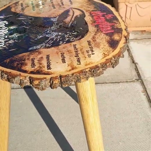 commission pyrography side table #pyrography #pyrographyart #pyrographyartist #stranglers#shorts