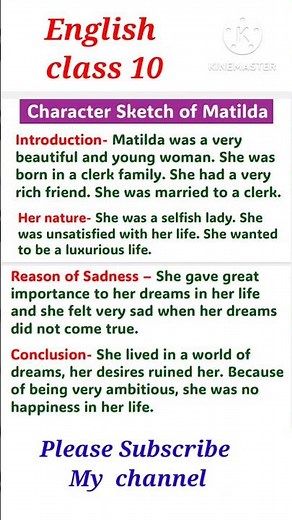 character sketch of matilda class 10 | Matilda Character sketch#shorts #englishclass10