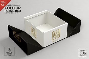 Fold Up Retail Box Packaging Mockup, a Packaging Mockup by INCDesign