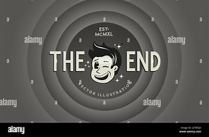 The End - Vintage film cartoon style ending background with a winking character. Vector illustration Stock Vector Image & Art - Alamy