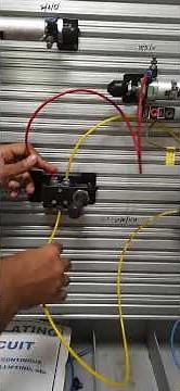 Working of double acting cylinder using 5/2 way lever operated valve