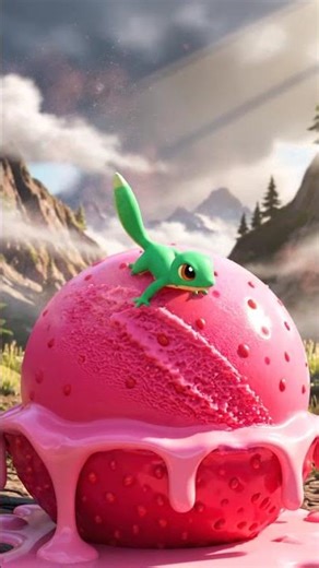 Cute Tiny 3D Adventure of Treecko in a misty mountain trail