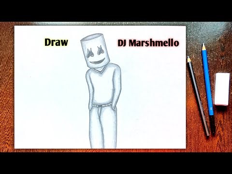 How TO DRAW MARSHMELLO DJ EASY PENCIL SKETCH | COOL DJ DRAWING | THE ROYAN ARTS
