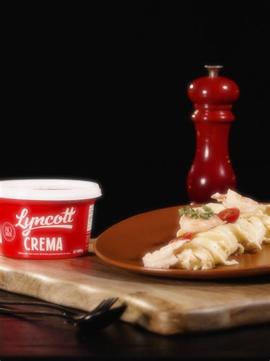 Receta de Fetuccini con Camarones y Crema Lyncott