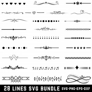Decorative Lines Svg Bundle, Text Divider Svg, Svg, Floral Svg, Flourish Svg, Text Decoration, Cricut, Floral Ornaments Svg,silhouette - Etsy