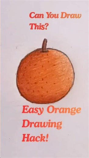 Can You Draw This? 🍊 Easy Orange Drawing Hack! #Shorts