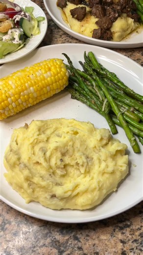 2.1M views · 26K reactions | ✨ These Garlic Butter Steak Bites over Cheddar Garlic Mashed Potatoes are perfect for date nights at home! 壟 Or if you have a vampire 率‍♂️ problem ! #steakbites #mashedpotatoes #dinner The full recipes can be found on my website whatsmomcookin.com | Whatsmomcookin | Facebook