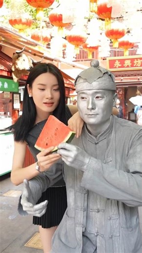 पुतले ने सारा तरबूज खा लिया ll Carriage House wooden artist ll #cartoon #shortvideo