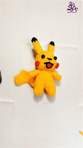 Amigurumi Pikachu Mouth Embroidery #amigurumi #shynzyarnart