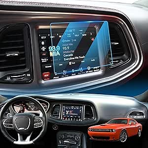LFOTPP Car Navigation Screen Protector for 2017-2018 Compass Uconnect 8.4 Inch, Tempered Glass 9H Hardness Car Infotainment Stereo Display Center Touchscreen Protective Film