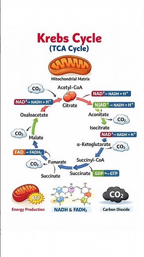 Krebs Cycle Made Simple! 🧠🔥 Quick TCA Cycle Breakdown #Biology #NEET #KrebsCycle