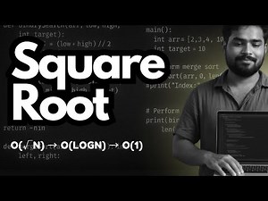 Square Root (Floor √n) Explained | Brute Force ➜ Binary Search ➜ Math Trick (log/exp)