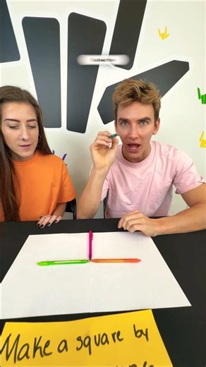 Can YOU make a SQUARE by only moving ONE pen? 🤯