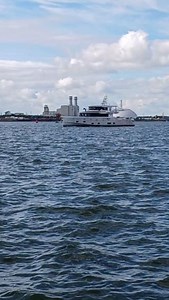 The stunning Arksen 85 sailing past the marina today. Although it's not stopping off at Southampton this time around, you can set foot aboard it's sister yacht, the Arksen 30 on stand M454 | Southampton Boat Show