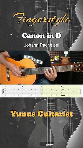 Canon in D - Fingerstyle Guitar Tutorial + TAB & Lyrics #fingerstyleguitar