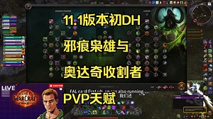 11.1版本初恶魔猎手DH邪痕枭雄和奥达奇收割者战场PVP天赋及表现