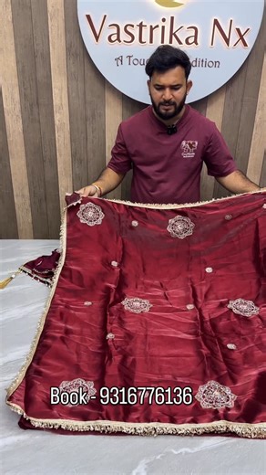 Vastrika Nx - Surat ( A Touch Of Tradition ) on Instagram: "Saree price - 1999/- freeship Cash on delivery available Booking number 9316776136 *A Fresh New Article 😍* Very Soft nd Elegant rich look space silk fabric with amazing embroidery beats work heavy butta in all over saree with zari sequence border lace Paired with fully stiched beats work blouse with fancy lace border nd tussels Can be upto 42” * Premium Quality Ready Stock.. #saree #partywearsareesonline #partywearsarees #sareelove #sa