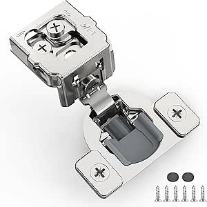 30 Pack 1 1/4" Overlay 3D Soft Close Hinges for Face Frame Kitchen Cabinet, 3 Way Adjust, Self Closing Concealed Cabinet Hinges-105 Degree