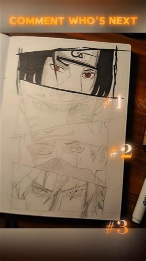 Kakashi vs Itachi fan art speedrun #naruto #sketch #art