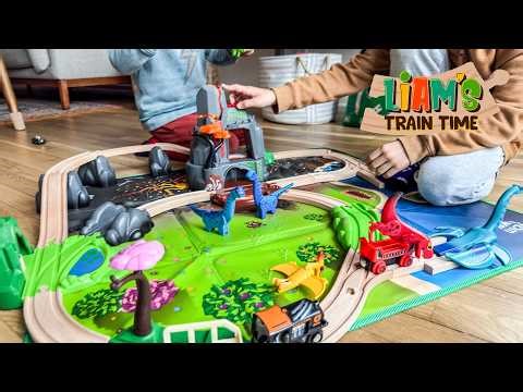 BRIO Dinosaur Deluxe Railway Set Build! 🦖 Train Adventure with Volcano Eruption | Trains for Kids