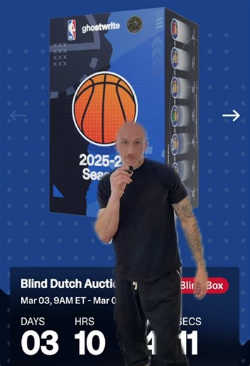 Live Dutch auction starts now. Now head over to ghostwrite.com and get your bids in for series 2 collaboration with the NBA. This set will drop 300 total cases. Act Now ! 👻 @ghostwrite #ghostwrite #NBA