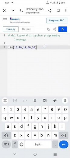 Del Keyword in python to delete a range of values. #shorts #shortvideo #short #shortsfeed #subscribe