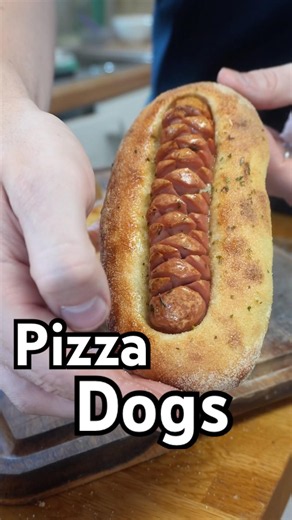 When pizza meets hot dogs…pizza dogs. #food #easyrecipe #hotdog #pizza #pizzadog #recipe