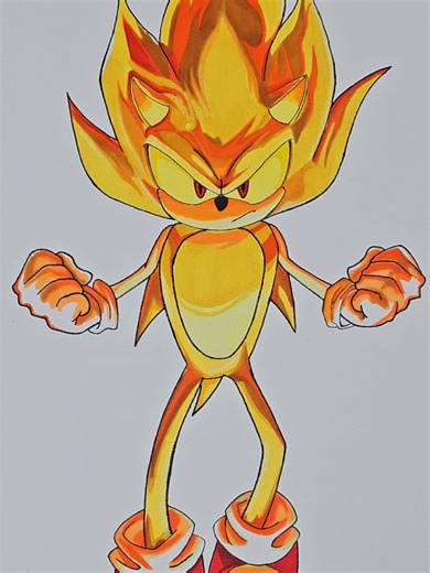 Drawing Super Sonic from Sonic the Hedgehog