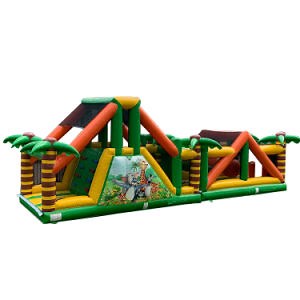 [Hot Item] Summer Jungle Theme Customized Modular Inflatable Obstacle Course