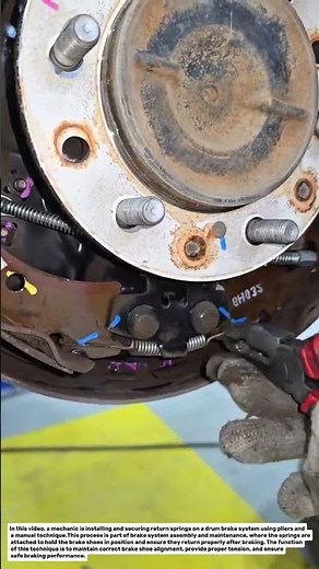 Drum Brake Spring Installation Technique | Manual Brake Shoe Assembly Fix.