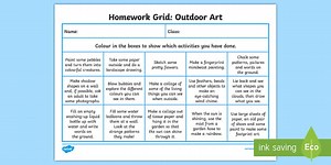 Outdoor Art Homework Grid
