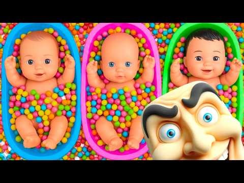 4 Minutes of Pure Satisfaction with Rainbow Bathtubs, Candy Slime & Baby Doll Bath Time