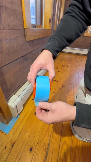 Laying down that 💪 heavy duty floor protection 🛡️ * Here I’m applying Trimaco’s 90-Day FloorSmart® Tape around the edges of this room before laying down the Trimaco’s X-Board® Surface Protector 🙌 * The X-Board is my go to for when I need heavy duty floor protection that has Spill Block Technology - which protects surfaces from liquids, paints and spills 🙌 (and great for any surface that needs a little extra protection 🛡️) It’s always applied over hardwood floors in the area I’m working in �