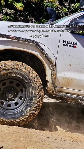 shan on Instagram: "Off-roading with out lockers is like fuggin with a condom... a you're doing it... but like it could be wayyyyy better #lockedandloaded #elockers #hilux #4×4 #offroading"