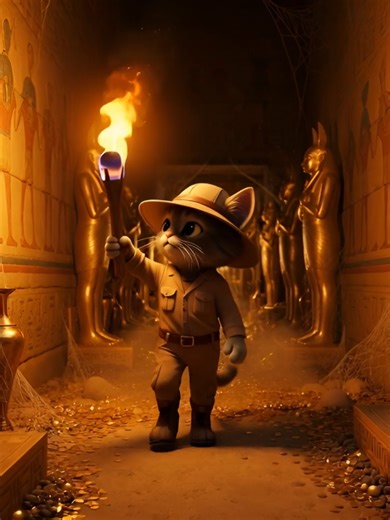 Cat archaeologist in Egypt #cat #ai #cartoon #animation #egypt #mummy #shortfilms #shorts